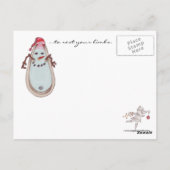 BRIEFKAART "rust je ledematen" sneeuwman (Achterkant)