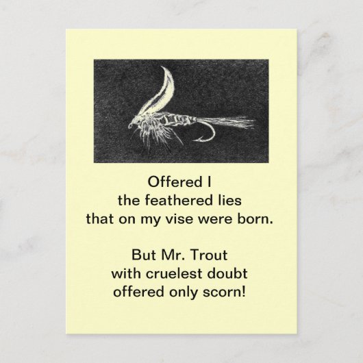 briefkaart "Ruwe forel" (Voorkant)