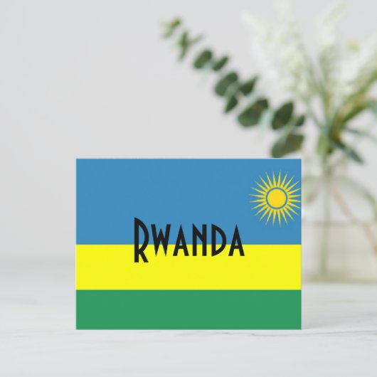 Briefkaart Rwanda-vlag (Staand voorkant)