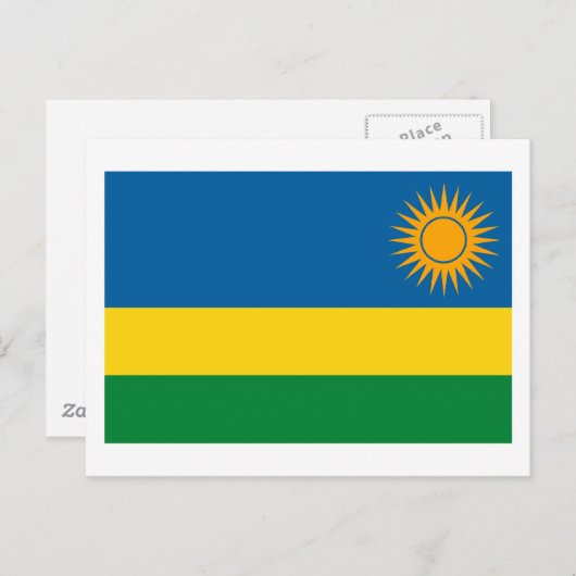 Briefkaart Rwanda-vlag (Voorkant / Achterkant)