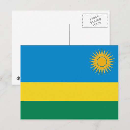 Briefkaart Rwanda-vlag (Voorkant / Achterkant)