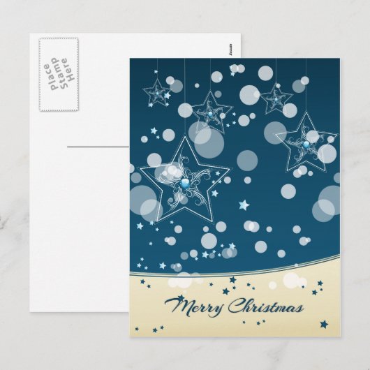 Briefkaart 's nachts voor onvoorziene kerst (Voorkant / Achterkant)