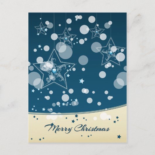 Briefkaart 's nachts voor onvoorziene kerst (Voorkant)