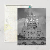Briefkaart Sacre Coeur (Parijs zwart-wit) (Voorkant / Achterkant)
