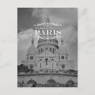 Briefkaart Sacre Coeur (Parijs zwart-wit)