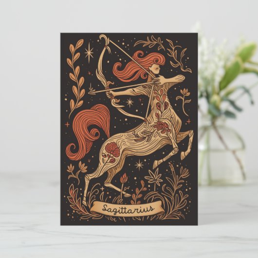 Briefkaart - Sagittarius Celestial Zodiac Art (Staand voorkant)