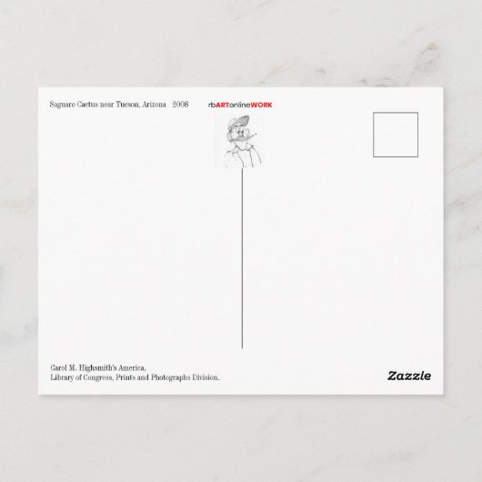 Briefkaart Saguaro Cactus (Achterkant)