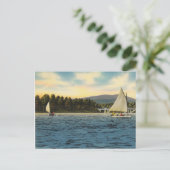 Briefkaart Sail-boten op het Hamilton-meer in Arka (Staand voorkant)