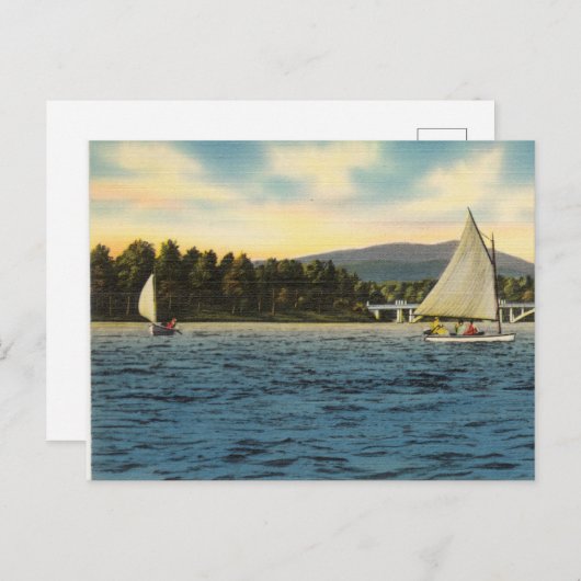 Briefkaart Sail-boten op het Hamilton-meer in Arka (Voorkant / Achterkant)