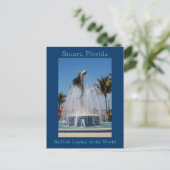 Briefkaart Sailfish Water Fountain Stuart, Florida (Staand voorkant)