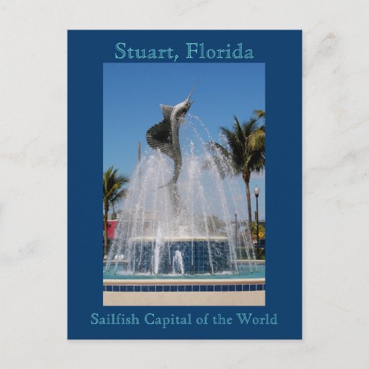 Briefkaart Sailfish Water Fountain Stuart, Florida (Voorkant)