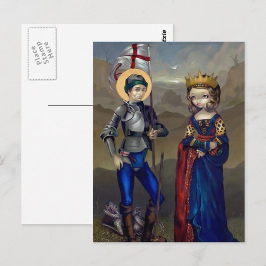 briefkaart "Saint George en Princess Sabra" (Voorkant / Achterkant)