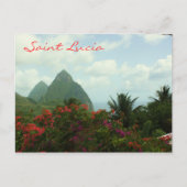Briefkaart Saint Lucia Pitons (Voorkant)