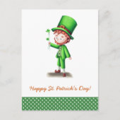 Briefkaart Saint Patrick's Day Leprechaun (Voorkant)