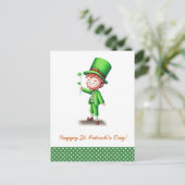 Briefkaart Saint Patrick's Day Leprechaun (Staand voorkant)
