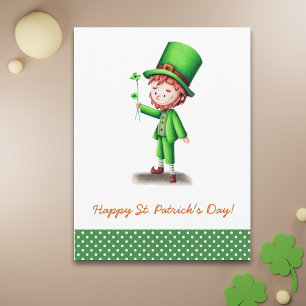 Briefkaart Saint Patrick's Day Leprechaun