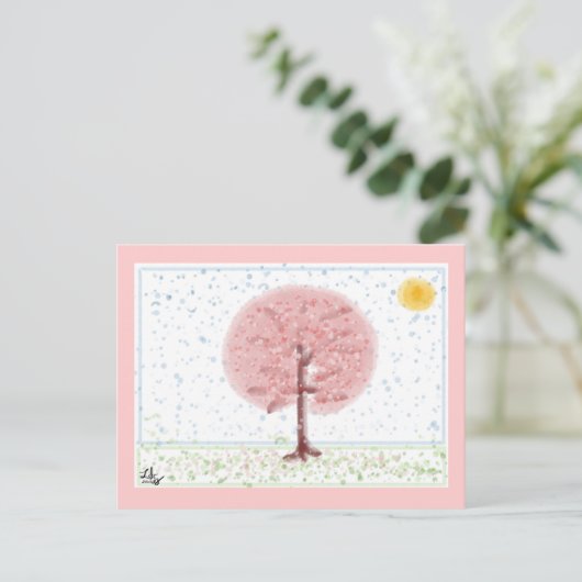 Briefkaart Sakura Tree (Staand voorkant)