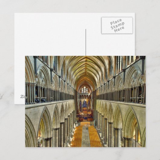 Briefkaart Salisbury Cathedraal Interior (Voorkant / Achterkant)
