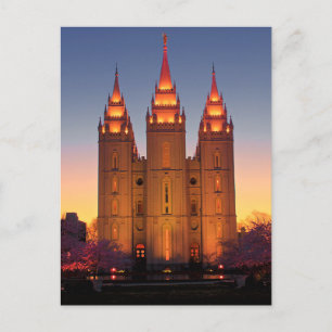 Briefkaart Salt Lake Temple in Dusk