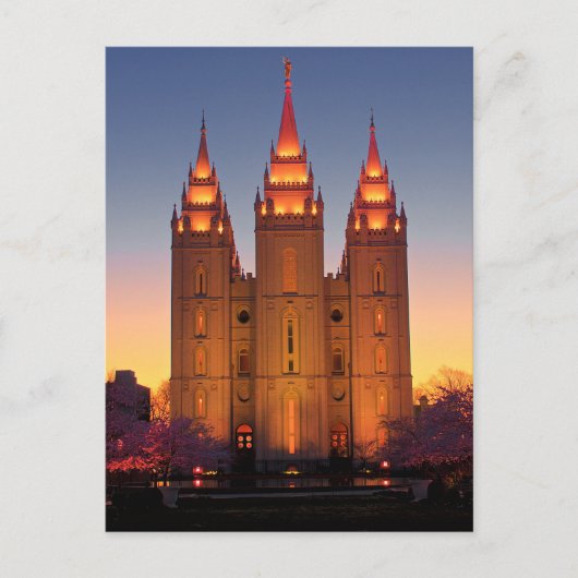 Briefkaart Salt Lake Temple in Dusk (Voorkant)