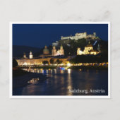 Briefkaart - Salzburg bij nacht (Voorkant)