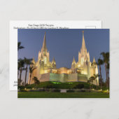 Briefkaart: San Diego LDS Temple Evening afbeeldin Briefkaart (Voorkant / Achterkant)