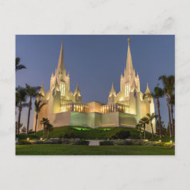 Briefkaart: San Diego LDS Temple Evening afbeeldin Briefkaart