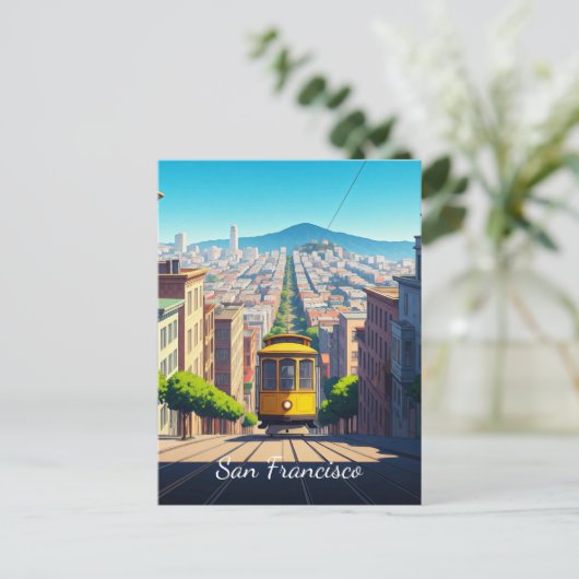 Briefkaart San Francisco Cable Car (Staand voorkant)