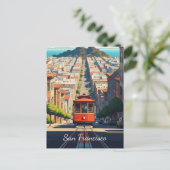 Briefkaart San Francisco Cable Car (Staand voorkant)