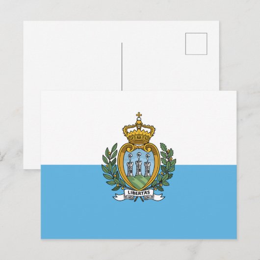 Briefkaart San Marino-vlag (Voorkant / Achterkant)