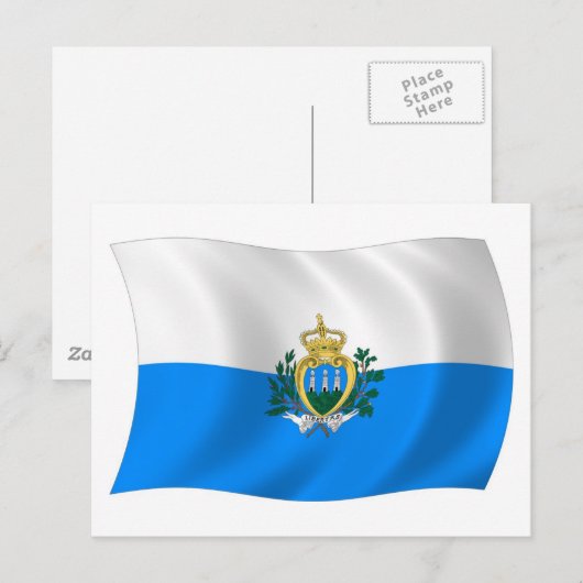 Briefkaart San Marino-vlag (Voorkant / Achterkant)