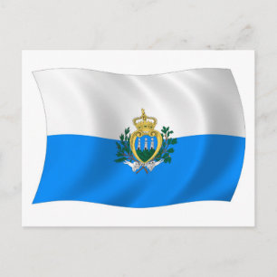Briefkaart San Marino-vlag