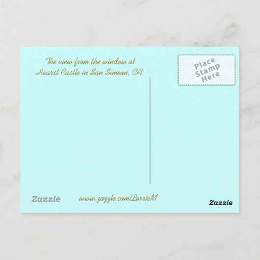 Briefkaart San Simeon Ocean Uitzicht (Achterkant)