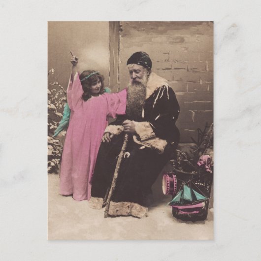  Briefkaart Santa Claus Pere Noel & Angel (Voorkant)