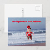 Briefkaart - Santa in Surf (Voorkant / Achterkant)