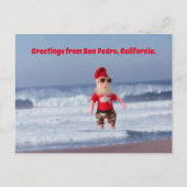 Briefkaart - Santa in Surf (Voorkant)
