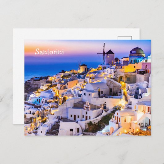 Briefkaart Santorini Griekenland (Voorkant / Achterkant)