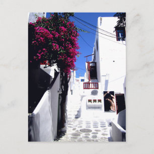 Briefkaart Santorini Street
