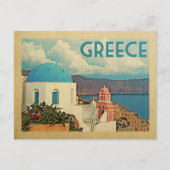 Briefkaart Santorini  Vintage Travel (Voorkant)