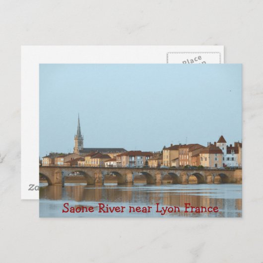 BRIEFKAART - Saone, rivier nabij Lyon Frankrijk (Voorkant / Achterkant)
