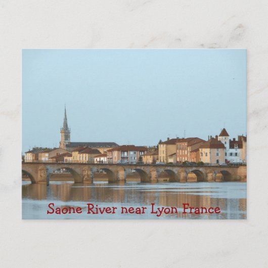 BRIEFKAART - Saone, rivier nabij Lyon Frankrijk (Voorkant)