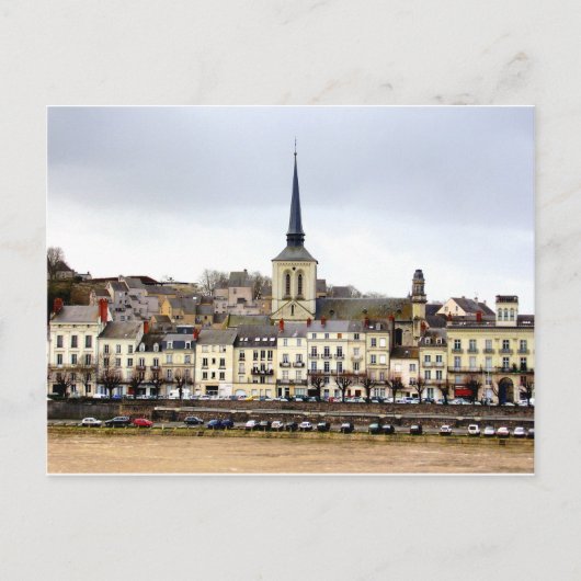 Briefkaart Saumur River Bank Scene (Voorkant)