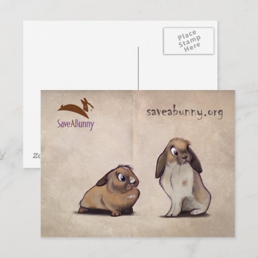 Briefkaart SaveABunny (Voorkant / Achterkant)