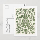 Briefkaart - Scandinavisch kerstgroen (Voorkant / Achterkant)