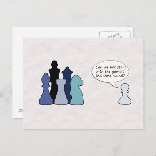 Briefkaart Schaakstukken (Voorkant / Achterkant)