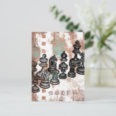 Briefkaart Schaakstukken (Staand voorkant)