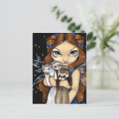 briefkaart "Schadelijk fretten" (Staand voorkant)