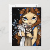 briefkaart "Schadelijk fretten" (Voorkant / Achterkant)