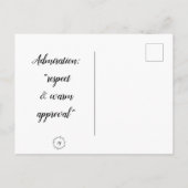 Briefkaart - Schadeloosstelling: "respect en warme (Achterkant)