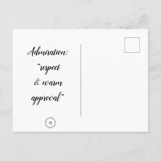 Briefkaart - Schadeloosstelling: "respect en warme (Achterkant)
